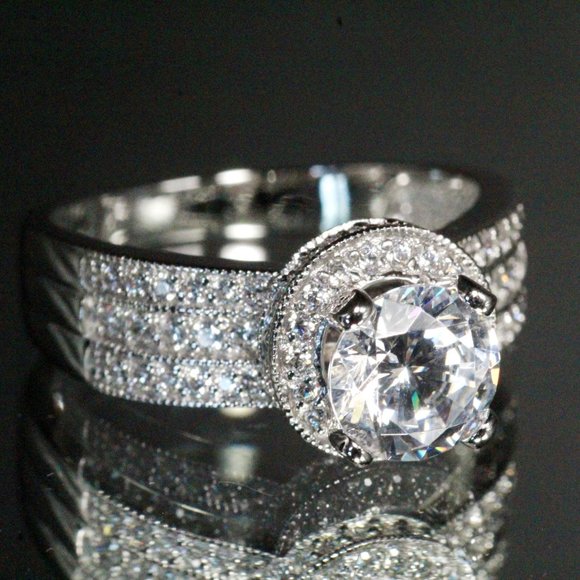 QVC New Sterling Silver CZ Crystal Marked SW Ring - Picture 2 of 8